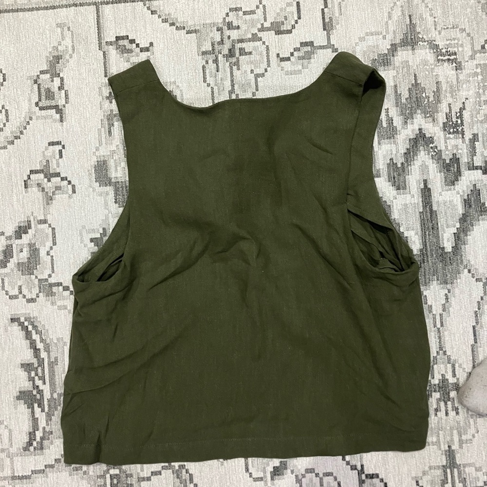 Forest Green Sleeveless Tank Top and Shorts Set